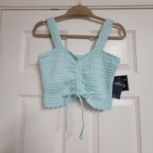 Hollister NWT Ruched Crochet Reversible Crop Top Size Small. - Picture 5 of 10